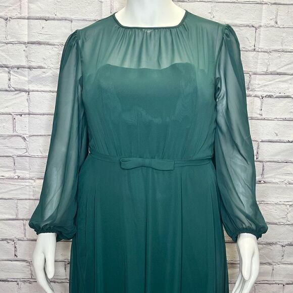 Dessy Collection Womens Evergreen Blouson Overlay Maxi Dress Size 16-R - Picture 4 of 8
